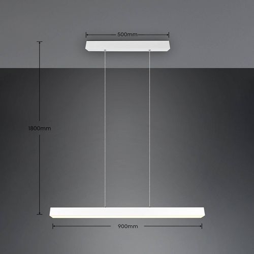 LED-Pendelleuchte Paros DUOline, balken, weiß matt