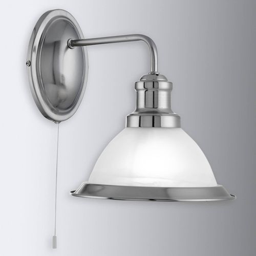 Wandleuchte Bistro mit Zugschalter, silber