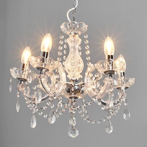 Kronleuchter Marie Therese, chrom, 5-flammig