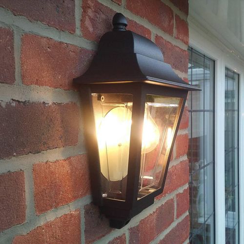 Außenwandlampe Deco Lane, schwarz, Laterne, Aluminium, IP44