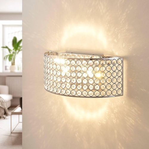 LED-Glaskristall-Wandleuchte Alizee in Chrom