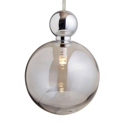 EBB & FLOW Uva L Hängelampe, Ball silber rauchgrau