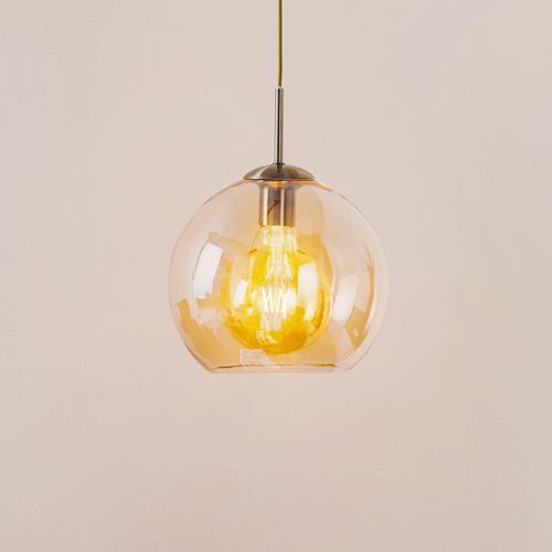 Hängeleuchte Balls m bernsteinfarb. Glaskugel 25cm