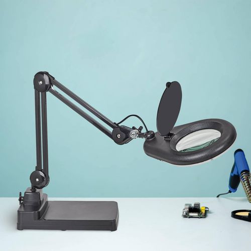 LED-Lupenleuchte MAULviso, schwarz, 48 cm, Metall
