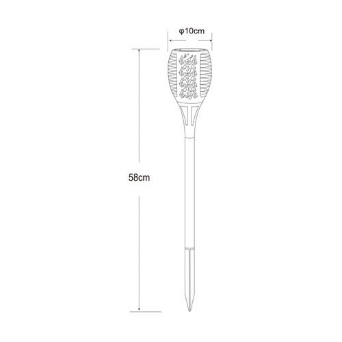LED-Solar-Erdspießleuchte 33077 Fackel, schwarz, Kunststoff