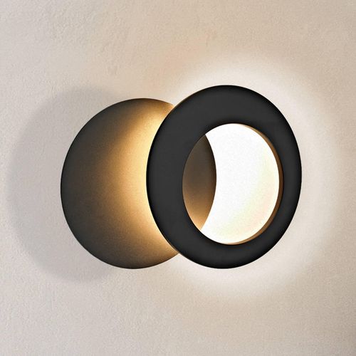 LED-Wandleuchte Toronto, schwarz, Ø 22 cm, Alu, verstellbar
