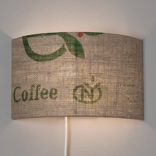Wandleuchte N°67 Perlbohne aus Kaffeesack, Stecker