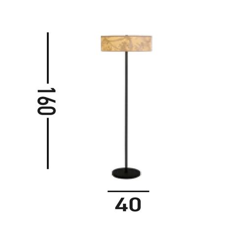 Stehleuchte Isla, Ø 40 cm, braun, beige, Bambus, Stahl