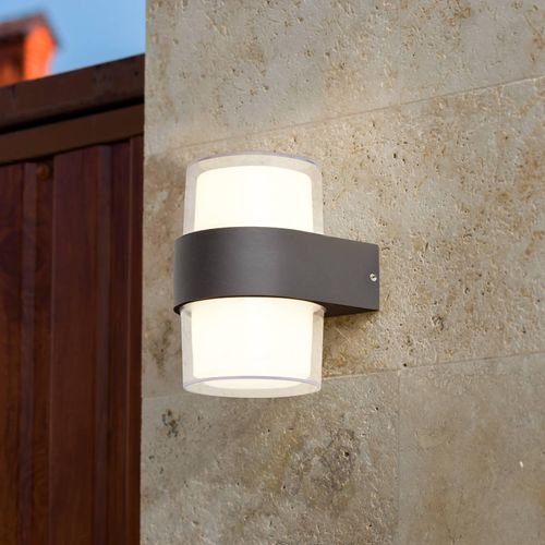 LED-Außenwandleuchte Pittsburgh Up-/Downlight, schwarz, rund