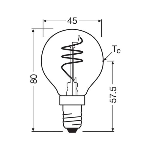 OSRAM LED Vintage E14 4,9W 922 Tropfen Spiral Filament gold