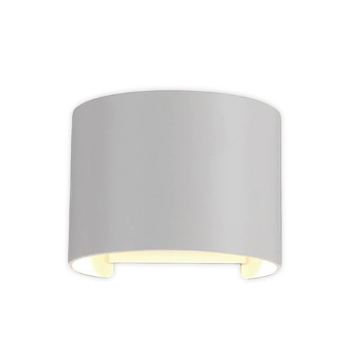 LED-Außenwandleuchte Davos rund, weiß, dimmbar, Aluminium