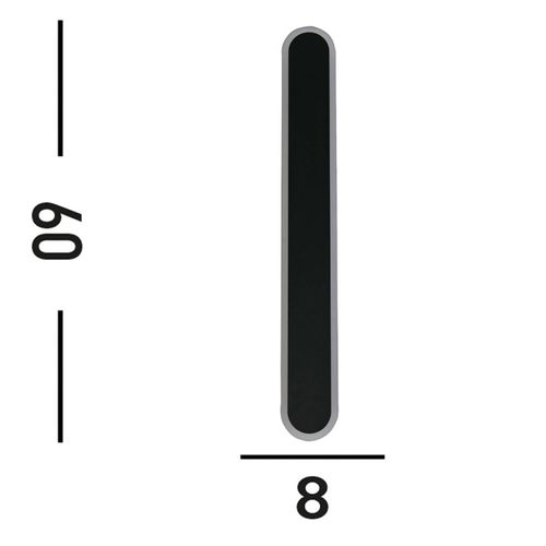 LED-Außenwandleuchte Bordo, Höhe 60 cm, schwarz, Aluminium