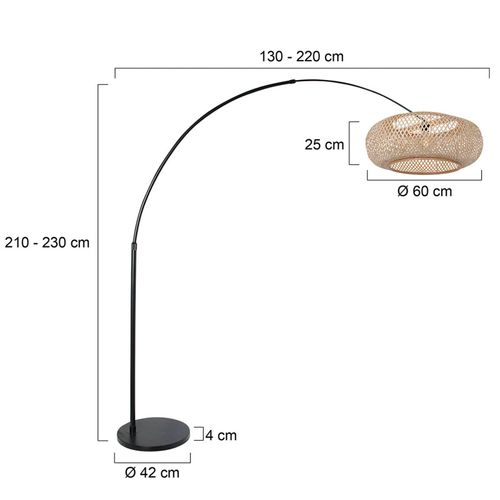 Bogen-Stehlampe Sparkled Light schwarz/buche