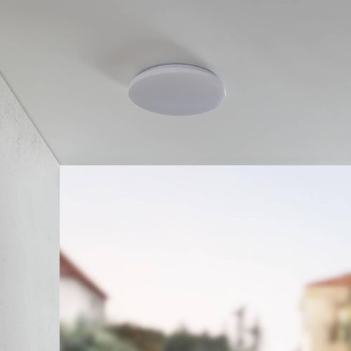 Lindby LED-Außendeckenleuchte Astera, weiß, 3.000 K, Ø 33 cm