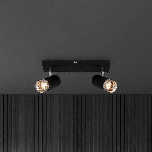 Deckenspot Plek GU10 schwarz/silber zweiflammig