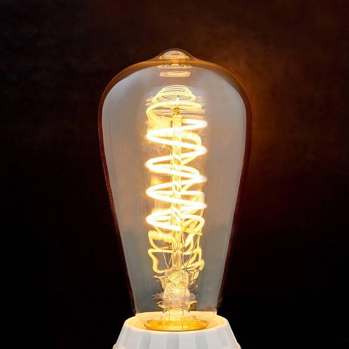 E27 LED-Rustika Curved Line 4W, 1.800K, amber