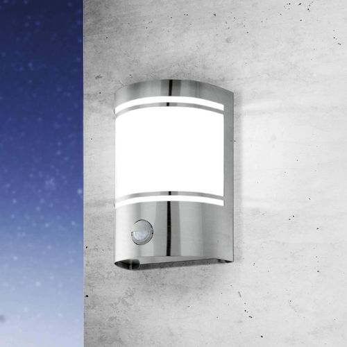 Außenwandlampe Cerno, Bewegungsmelder, Edelstahl