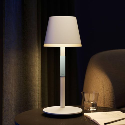Philips Hue Go LED-Tischleuchte mit Schirm, weiß
