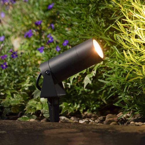 LED-Erdspießstrahler 5131, schwarz, Alu, Glas, Schukostecker