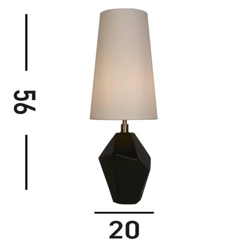 Tischleuchte Apex weiß/schwarz Höhe 55,5 cm Textil/Kunstharz