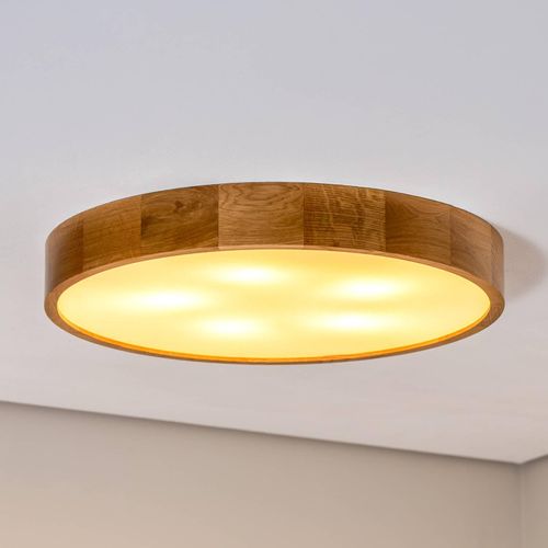 Deckenleuchte Cleo, Ø 57,5 cm, 5-flammig, Eichenholz, E27