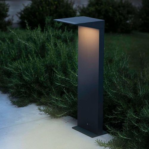 LED-Solarwegeleuchte Soleil, anthrazit, Metall, IP54, Sensor