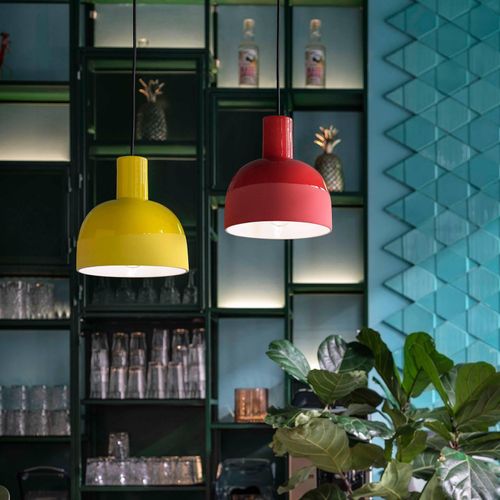 Hängeleuchte Caxixi aus Keramik, gelb