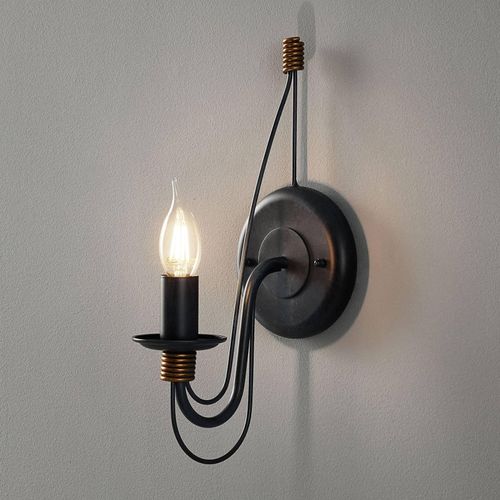 Wandlampe Filo, blauschwarz, Metall, 34 cm hoch, E14