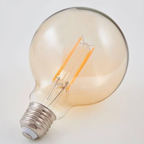E27 LED-Globelampe Filament 6W 500lm, amber 1.800K