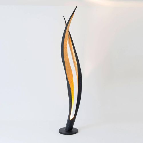 Stehleuchte Barbone, braun-schwarz, gold