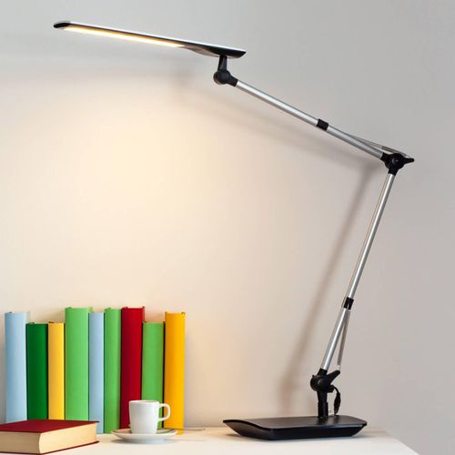 Lindby LED-Schreibtischleuchte Felipe, schwarz, Klemmfuß