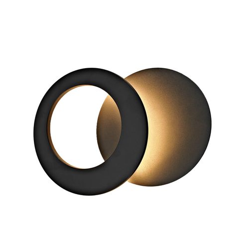 LED-Wandleuchte Toronto, schwarz, Ø 26 cm, Alu, verstellbar