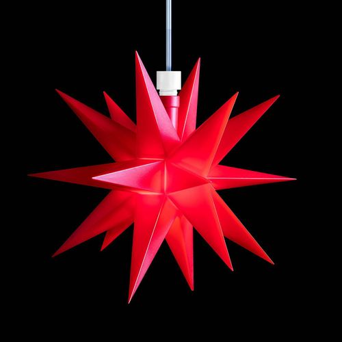 Roter, 18-zackiger Stern 12 cm
