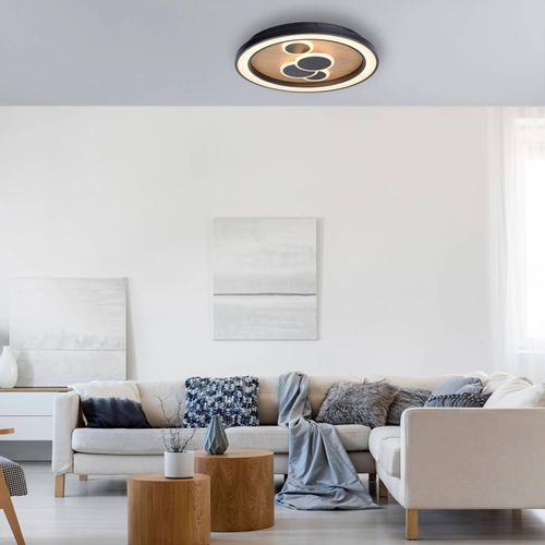 Paul Neuhaus LED-Deckenleuchte Eliza, Eiche geölt, Ø 60 cm