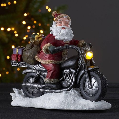 LED-Dekoleuchte Merryville, Santa auf Motorrad
