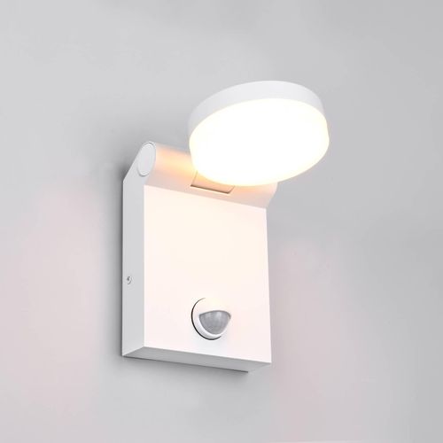 LED-Außenwandleuchte Adour, weiß matt, Sensor, kippbar, CCT