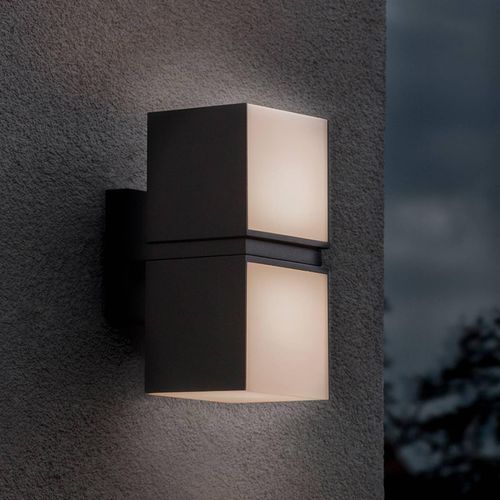 LED-Außenwandleuchte Cuba, 2-fl., schwarz, 3.000 K