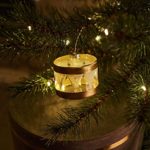 Deko-Anhänger Elly mit LED, Ø 7 cm, gold