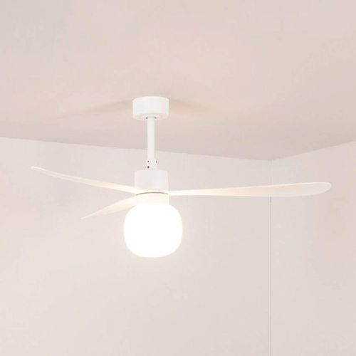 Deckenventilator Amelia Ball, LED-Leuchte, weiß