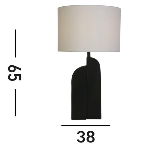 Tischleuchte Perth, weiß/schwarz Höhe 65 cm Textil/Kunstharz