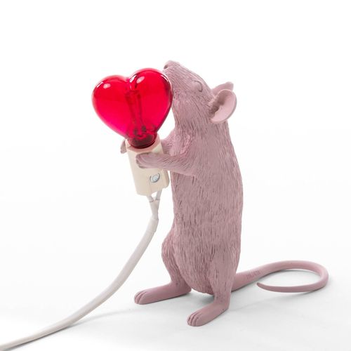 SELETTI Mouse Lamp Valentine Dekolampe USB weiß