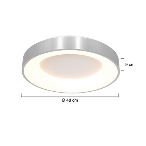 LED-Deckenleuchte Ringlede, 2.700 K, Ø 48 cm, silber, Metall