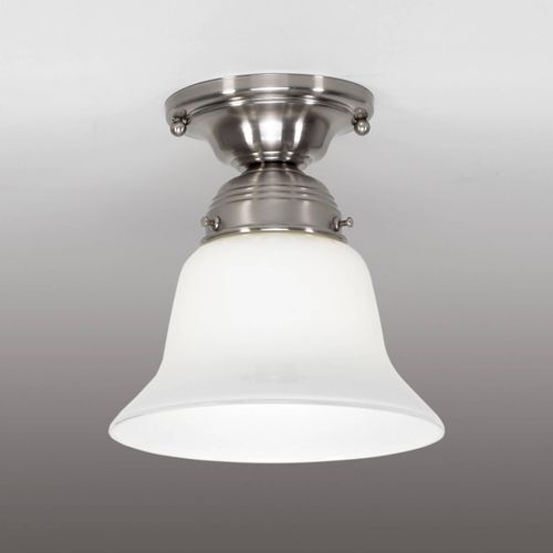 Deckenleuchte Alena in Nickel matt mit Glasschirm
