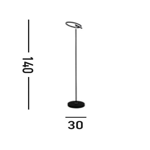 LED-Stehleuchte Space, schwarz, Metall