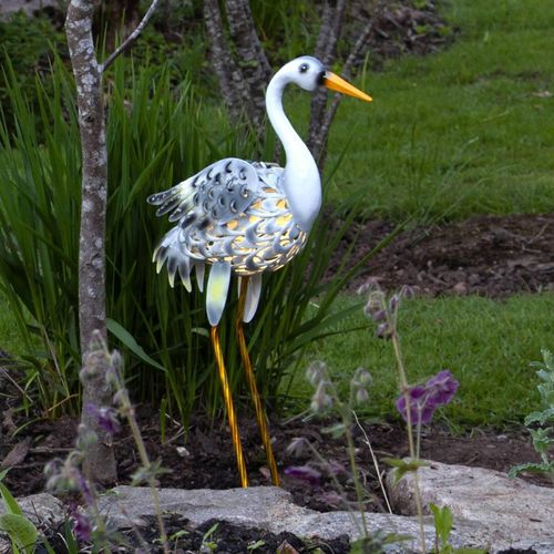 LED-Solarleuchte Heron als Reiher-Figur