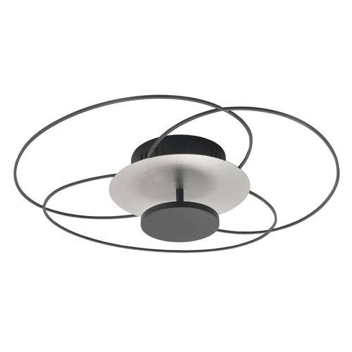 LED-Deckenleuchte Fiore, 2.700 K, schwarz/nickel