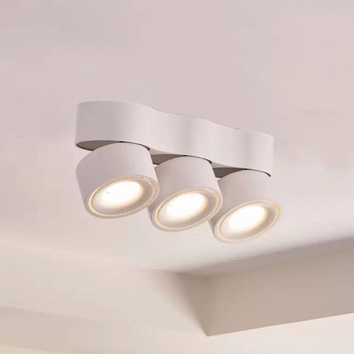 Arcchio LED-Deckenstrahler Rotari, Linsen, 3-flammig, weiß
