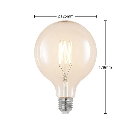 LED-Lampe E27 8W 2.700K G125 Globe, Filament, klar
