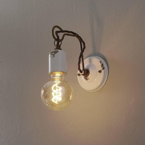 Wandleuchte C665 im Vintage-Stil weiß