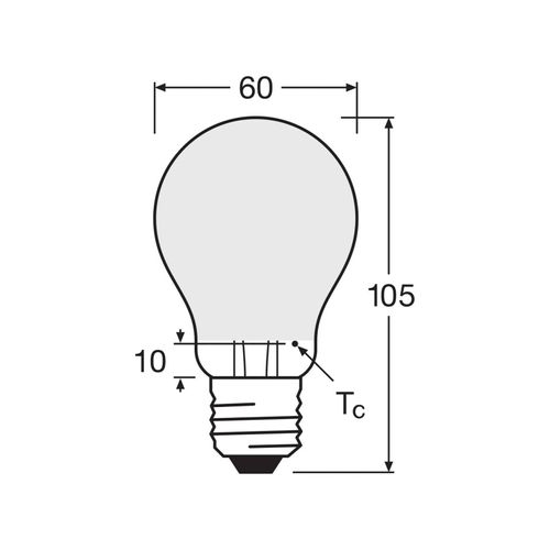 OSRAM LED-Leuchtmittel Birne matt E27 6,5W 827 4er-Pack